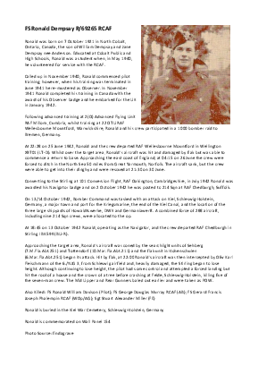 A preview of a PDF biography for Dempsay, Ronald